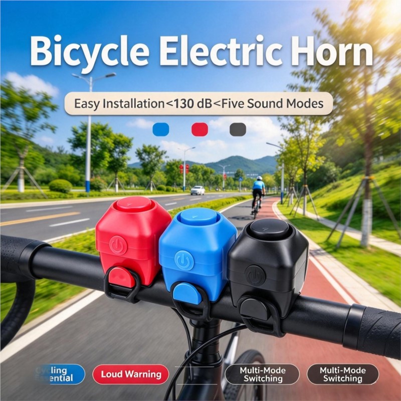 Bike Bell Electronic Loud Horn - แตรไฟฟ้าจักรยานเสียงดัง 120dB กันน้ำ กระดิ่งจักรยานไซเรนอิเล็กทรอนิกส์ขนาดเล็ก สำหรับจักรยานเสือภูเขา จักรยานถนน