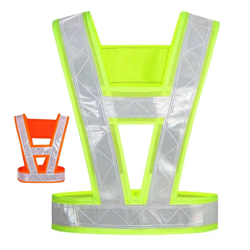 Reflective Cycling Vest High Visibility - เข็มขัดเสื้อกั๊กสะท้อนแสงแบบมองเห็นได้สูงสำหรับทุกเพศสำหรับการวิ่งกลางคืนการทำงานและการปั่นจักรยานความปลอดภัยการจราจรแจ้งเตือนสายรัดเสื้อแจ็คเก็ต