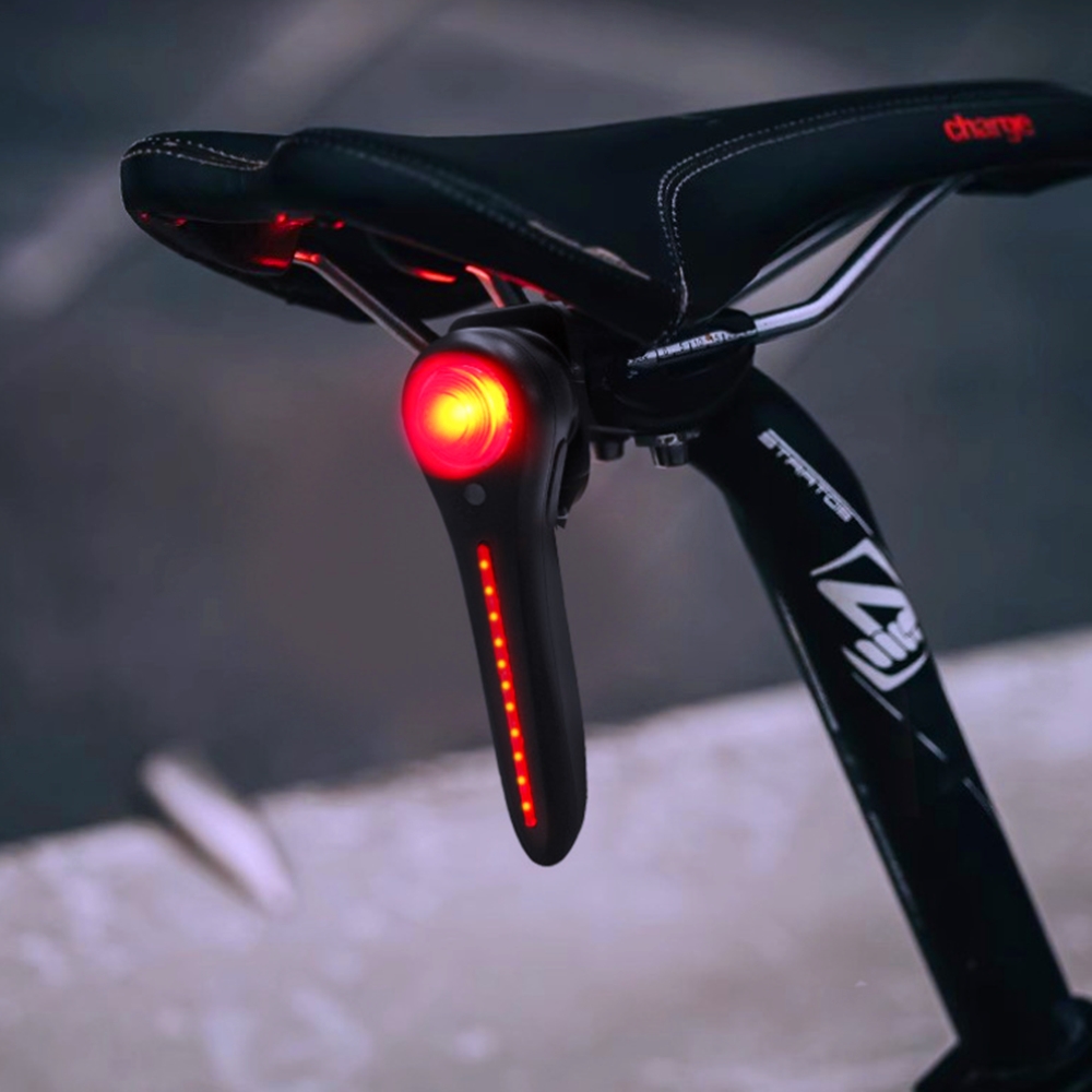 Smart Bike Brake Sensor Rear Light - ไฟท้ายจักรยานอัจฉริยะ ชาร์จซ้ำได้ กันน้ำ ไฟท้าย 6 โหมด