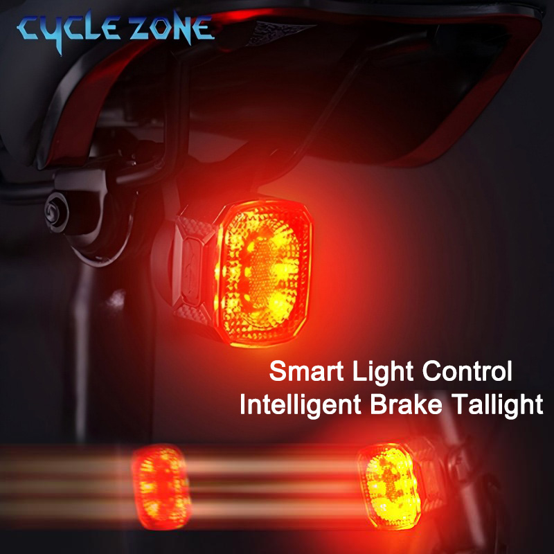Smart Bike Brake Sensor Rear Light - จักรยานสมาร์ทเบรค Sensing Light จักรยานแบบชาร์จไฟได้ด้านหลังโคมไฟอัจฉริยะ Light Sensor
