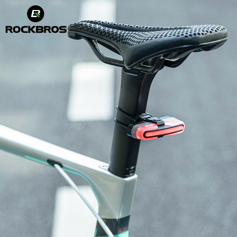 Smart Bike Brake Sensor Rear Light - ROCKBROS จักรยานสมาร์ทไฟท้าย Type-C ชาร์จ IPX6 เซ็นเซอร์เบรกหยุดอัตโนมัติขี่จักรยานไฟท้ายไฟเตือนอุปกรณ์จักรยาน