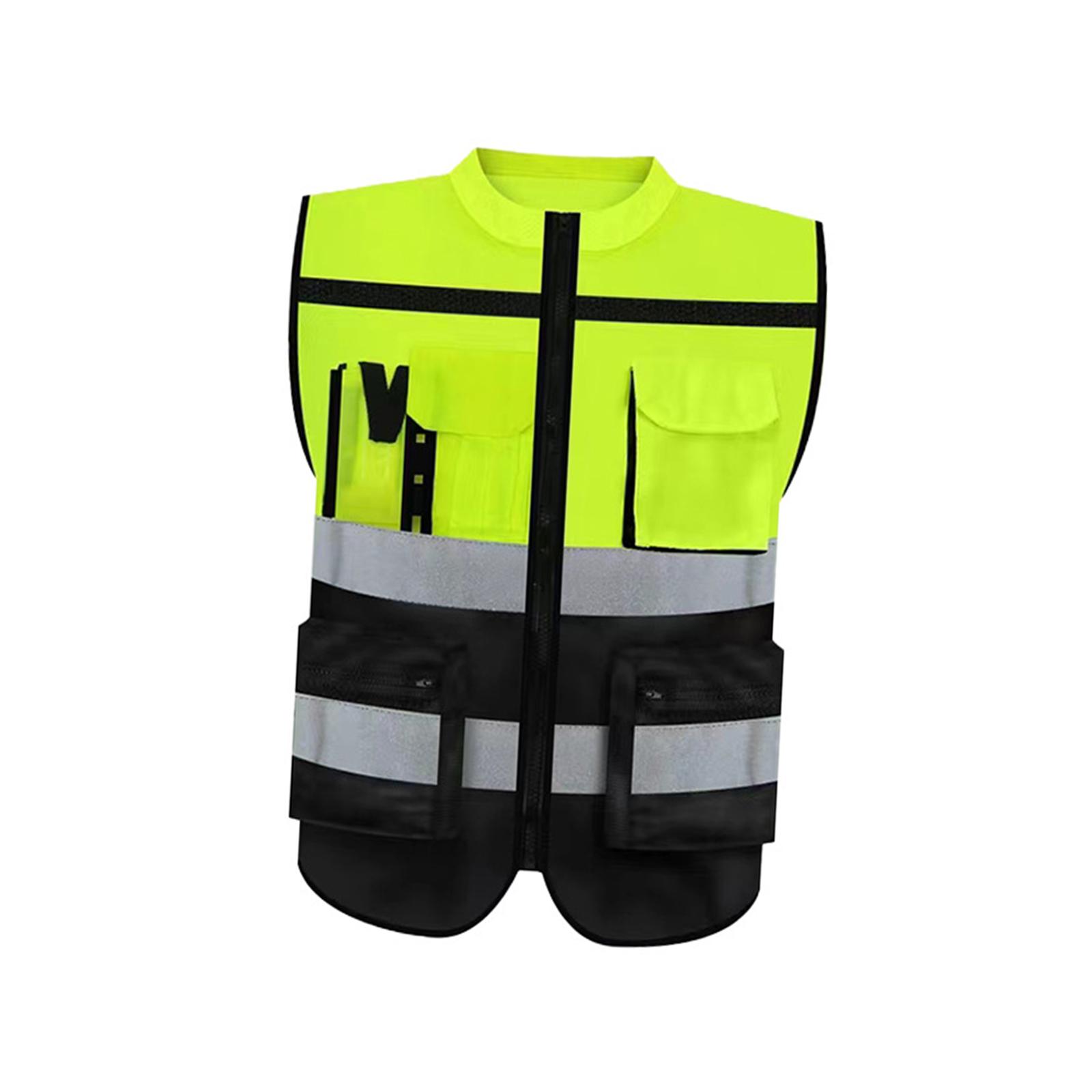 Reflective Cycling Vest High Visibility - เสื้อกั๊กสะท้อนแสง เสื้อกั๊กที่มองเห็นได้ชัดเจน พร้อมกระเป๋า สำหรับปั่นจักรยานและชุดทำงาน