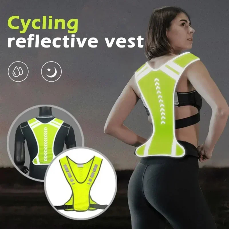 Reflective Cycling Vest High Visibility - เสื้อกั๊กสะท้อนแสงสำหรับขี่มอเตอร์ไซค์กลางคืน ความปลอดภัยสูง มองเห็นได้ชัดเจน เหมาะสำหรับการปั่นจักรยาน วิ่งกลางคืน และทำงานกลางแจ้ง
