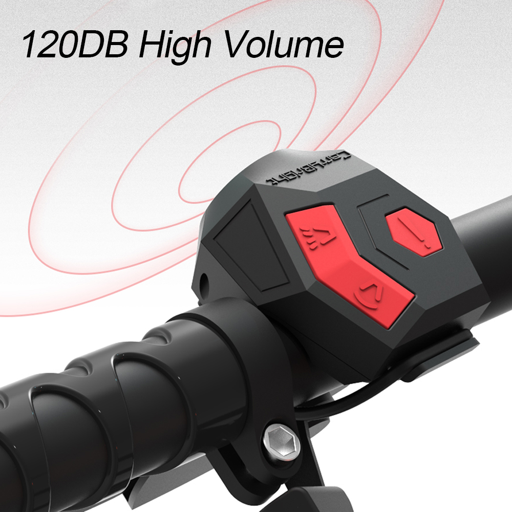 Bike Bell Electronic Loud Horn - จักรยานฮอร์นอิเล็กทรอนิกส์Bell USBชาร์จจักรยานHandlebarขี่จักรยานปลุกแหวนBell 120db Loud Horn Anti-Theft