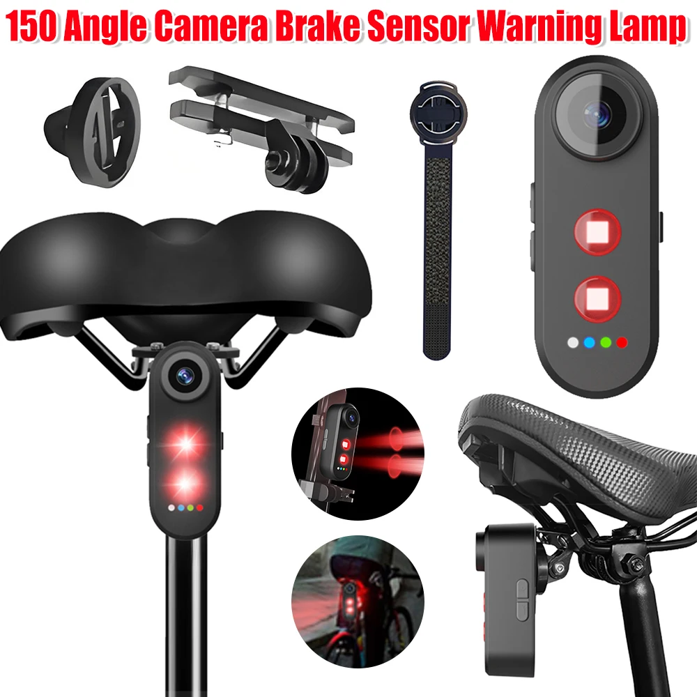 Bike Tail Light With Camera 1080P - ไฟท้ายกล้องจักรยาน ไฟท้ายกล้องเรดาร์อัจฉริยะสำหรับจักรยาน กล้อง 150 องศา พร้อมไฟท้าย