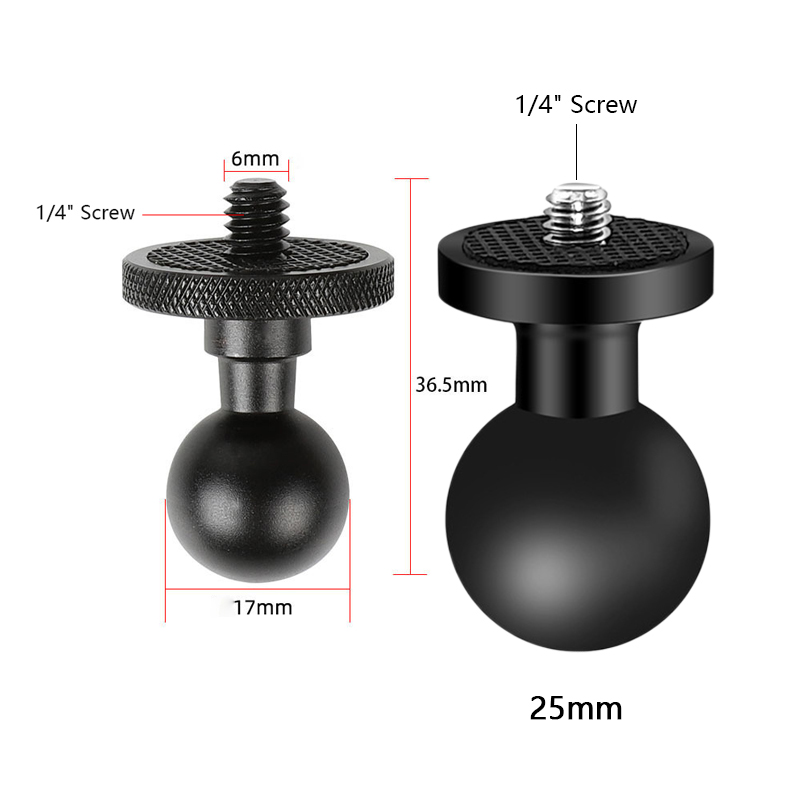 Action Camera Bike Mount Aluminum - อะแดปเตอร์หัวบอลขนาด 17 มม. / 25 มม.