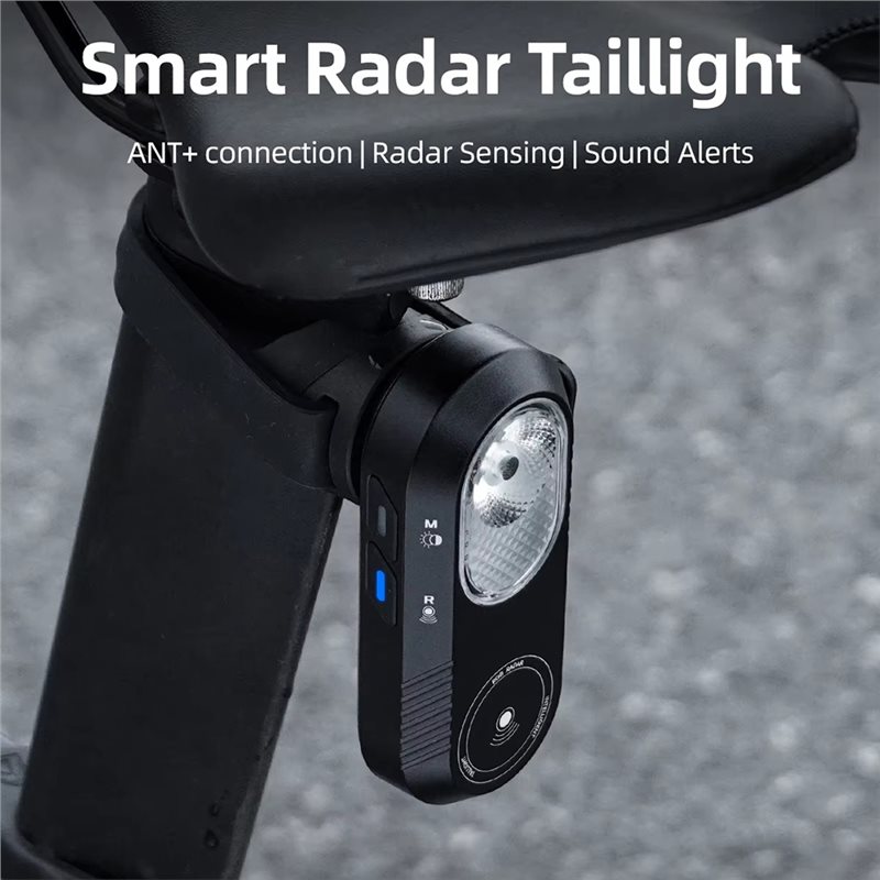 Cycling Radar Tail Light Rear Warning - ไฟท้ายจักรยาน A89E-Bike Radar ไฟท้ายสำหรับการปั่นจักรยาน ไฟเตือนความปลอดภัยกลางวันและกลางคืน ไฟท้ายกันน้ำมาตรฐาน