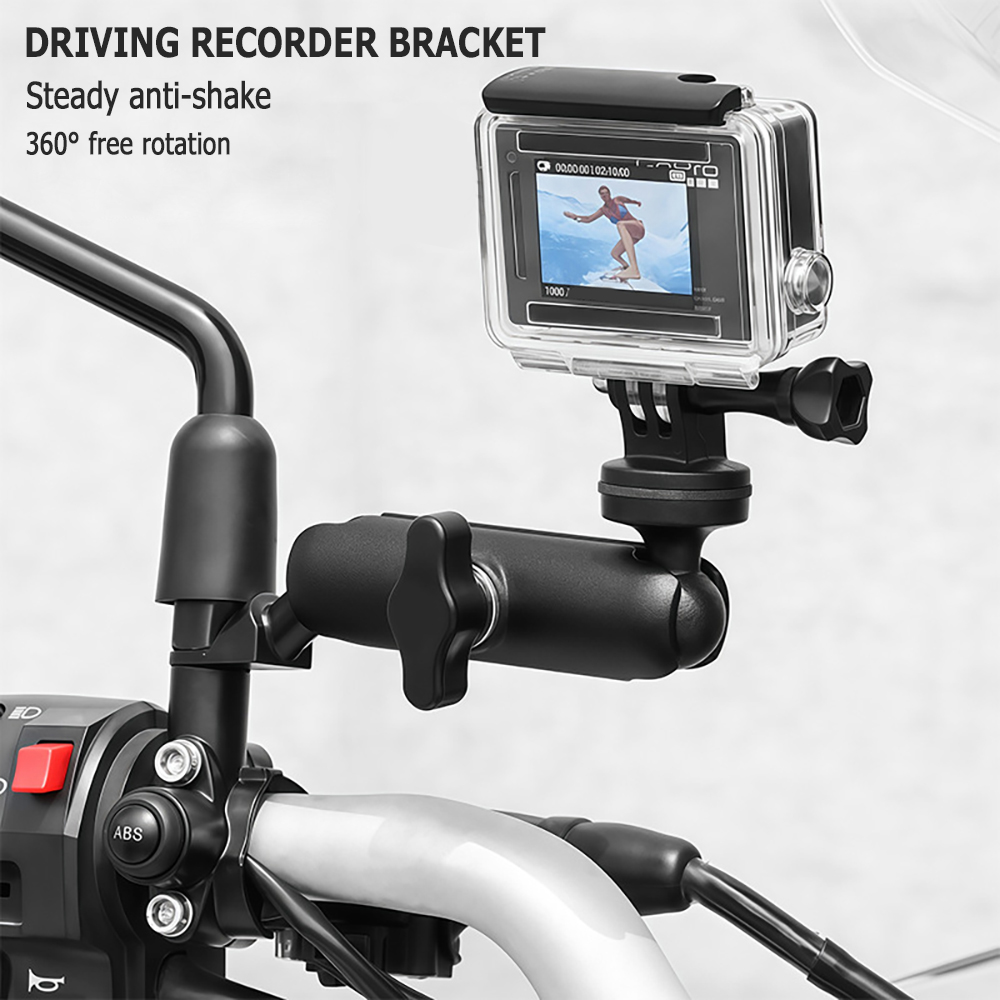 Action Camera Bike Mount Aluminum - โลหะรถจักรยานยนต์จักรยานผู้ถือกล้องHandlebarกระจกMountวงเล็บจักรยานสําหรับGoPro Hero DJIโทรศัพท์Action Cameraอุปกรณ์เสริม