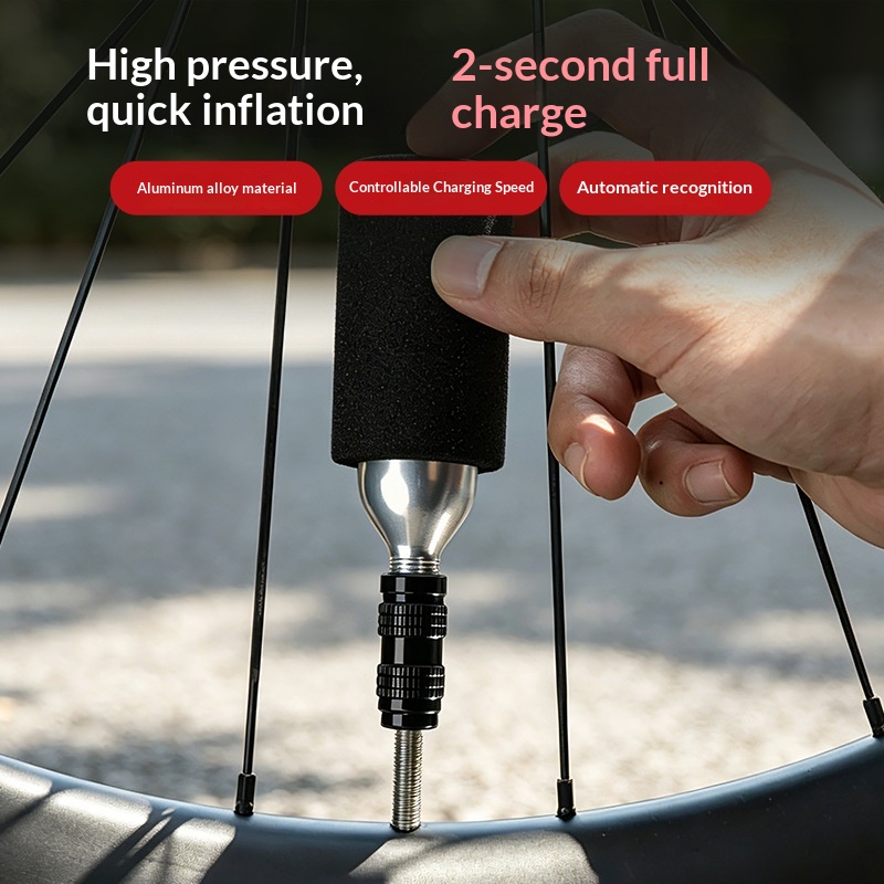 Co2 Tire Inflator Bike Repair - ปั๊มลมจักรยาน CO2 พร้อมชุดซ่อมยางแบบไม่มียางใน ชุดซ่อมวาล์ว Schrader &