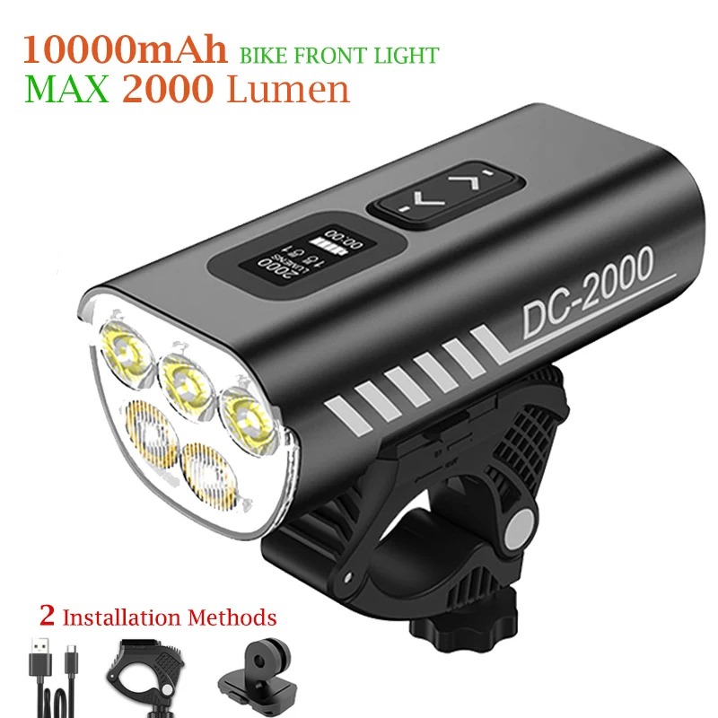 Bike Headlight 2000 Lumens Rechargeable - จักรยาน 2000 Lumens 6LED Super Bright