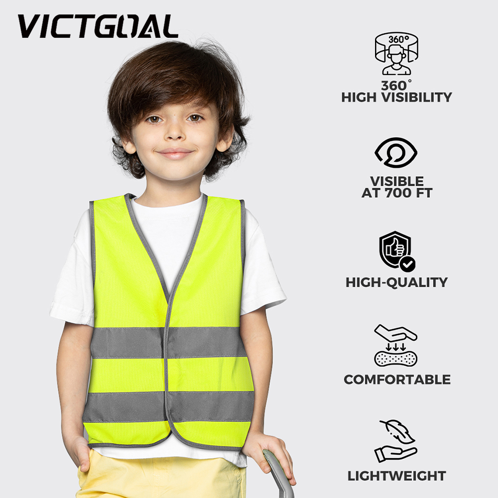 Reflective Cycling Vest High Visibility - เด็กเสื้อกั๊กความปลอดภัยเสื้อผ้าสะท้อนแสงสําหรับเด็กการฝึกอบรมกีฬาป้องกันโรงเรียนกลางแจ้งแถบเรืองแสงการมองเห็นสูง