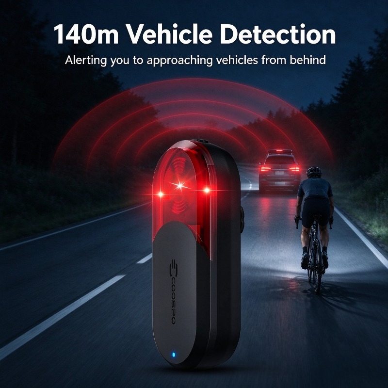 Cycling Radar Tail Light Rear Warning - ไฟท้ายจักรยานอัจฉริยะ COOSPO TR70 พร้อมระบบเรดาร์, แจ้งเตือนเมื่อเบรก, กันน้ำระดับ