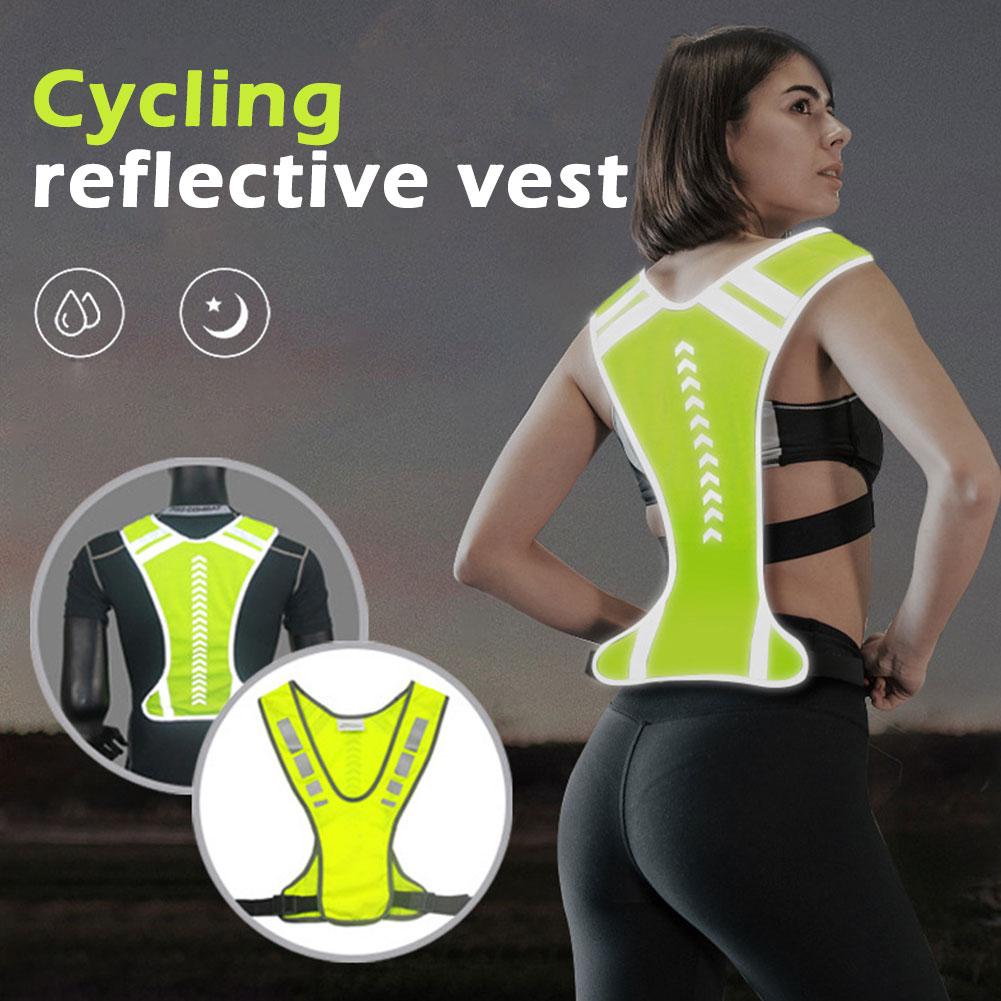Reflective Cycling Vest High Visibility - เสื้อกั๊กสะท้อนแสงสำหรับขี่มอเตอร์ไซค์กลางคืน เสื้อแจ็คเก็ตสะท้อนแสงสำหรับการจราจร วิ่งกลางคืน และทำงาน