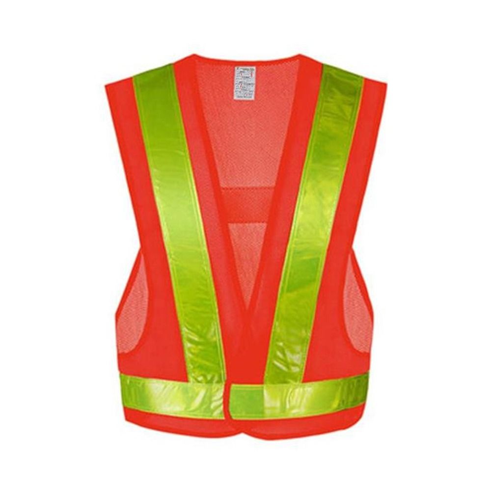 Reflective Cycling Vest High Visibility - เสื้อกั๊กสะท้อนแสงรูปตัว V ความปลอดภัยผ้าตาข่ายสีดำสีส้มเสื้อผ้าเตือนวิ่งขี่จักรยานเสื้อกั๊กความปลอดภัยในการทำงานกลางคืนหน้าที่จราจร