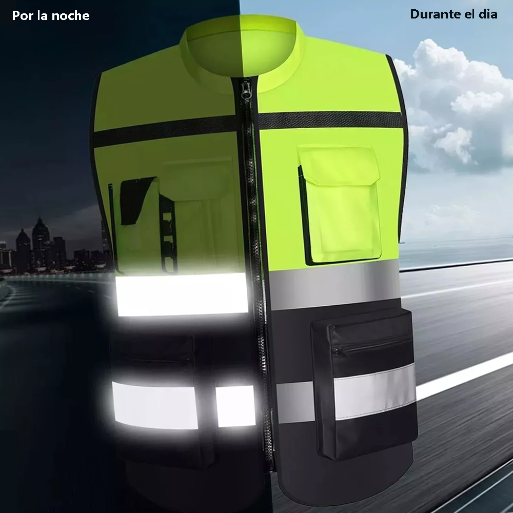 Reflective Cycling Vest High Visibility - เสื้อกั๊กนิรภัยสีเหลืองสะท้อนแสงสำหรับขับขี่รถจักรยานยนต์เสื้อแจ็กเก็ตปั่นจักรยานสำหรับผู้ขับขี่รถจักรยานยนต์