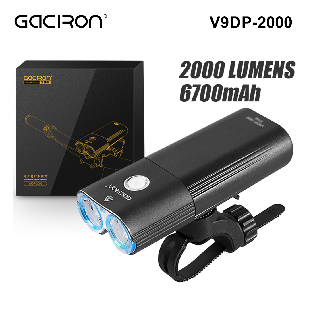 Bike Headlight 2000 Lumens Rechargeable - GACIRON V9DP-2000 ไฟหน้าจักรยาน 2000 ลูเมน ไฟหน้าจักรยานกันน้ำ