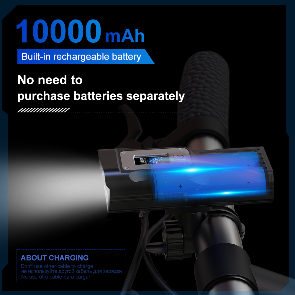 GTR60 จักรยานที่มีประสิทธิภาพ  - Bike Headlight 2000 Lumens Rechargeable บทวิจารณ์และราคา