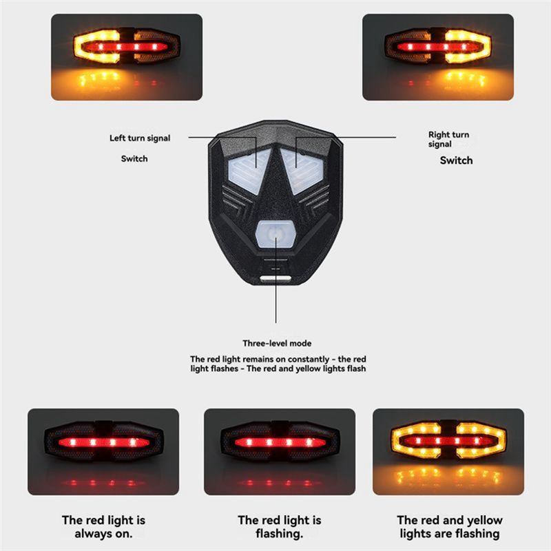 ไฟท้ายจักรยานพลังงานแสงอาทิตย์ - Turn Signal Bike Light Wireless Remote บทวิจารณ์และราคา