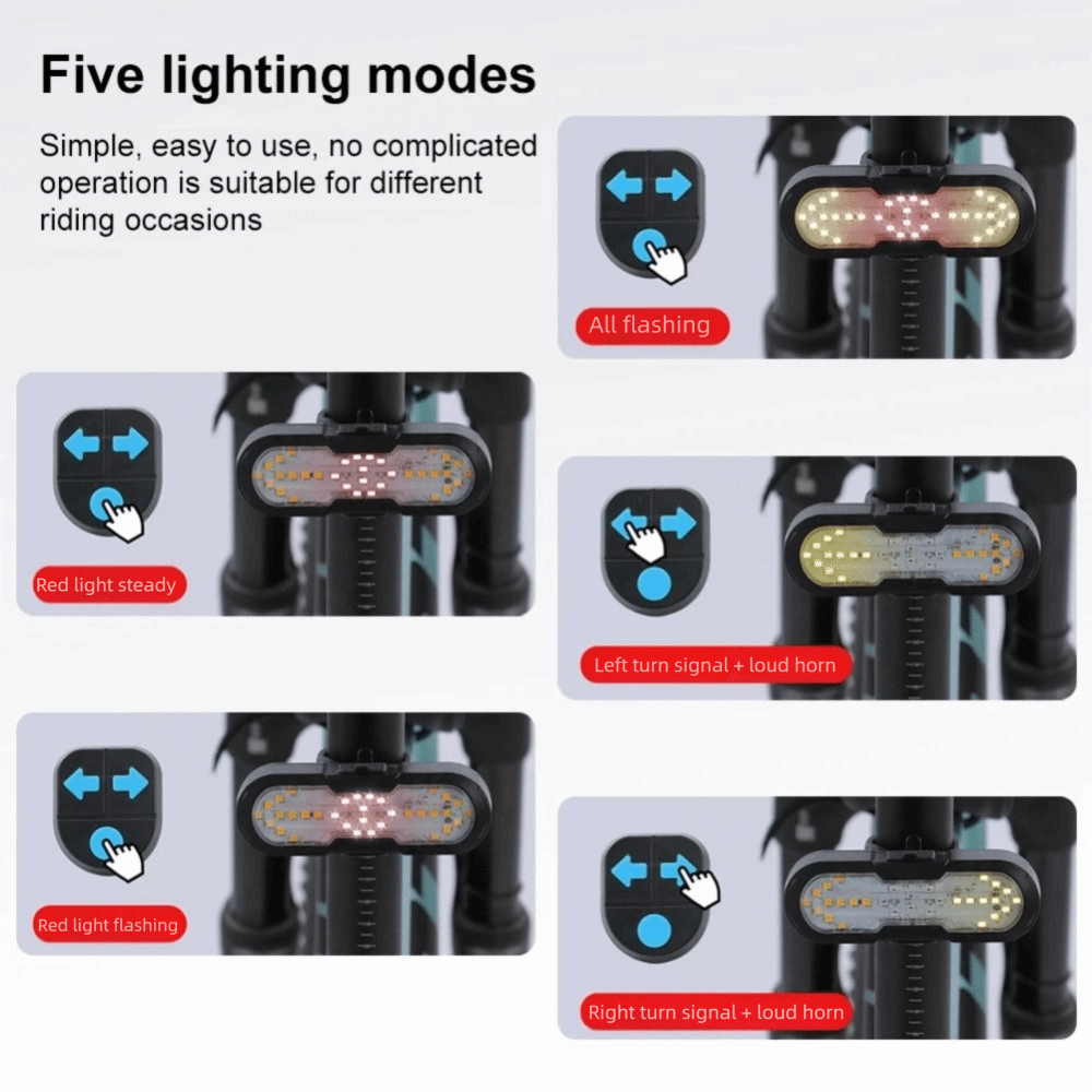 ไฟท้ายจักรยานกันน้ำพร้อมสัญญาณ - Turn Signal Bike Light Wireless Remote บทวิจารณ์และราคา
