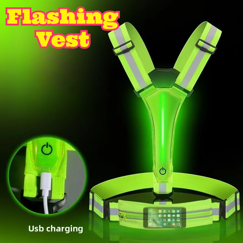 เสื้อกั๊กสะท้อนแสง LED เรืองแส - Reflective Cycling Vest High Visibility บทวิจารณ์และราคา