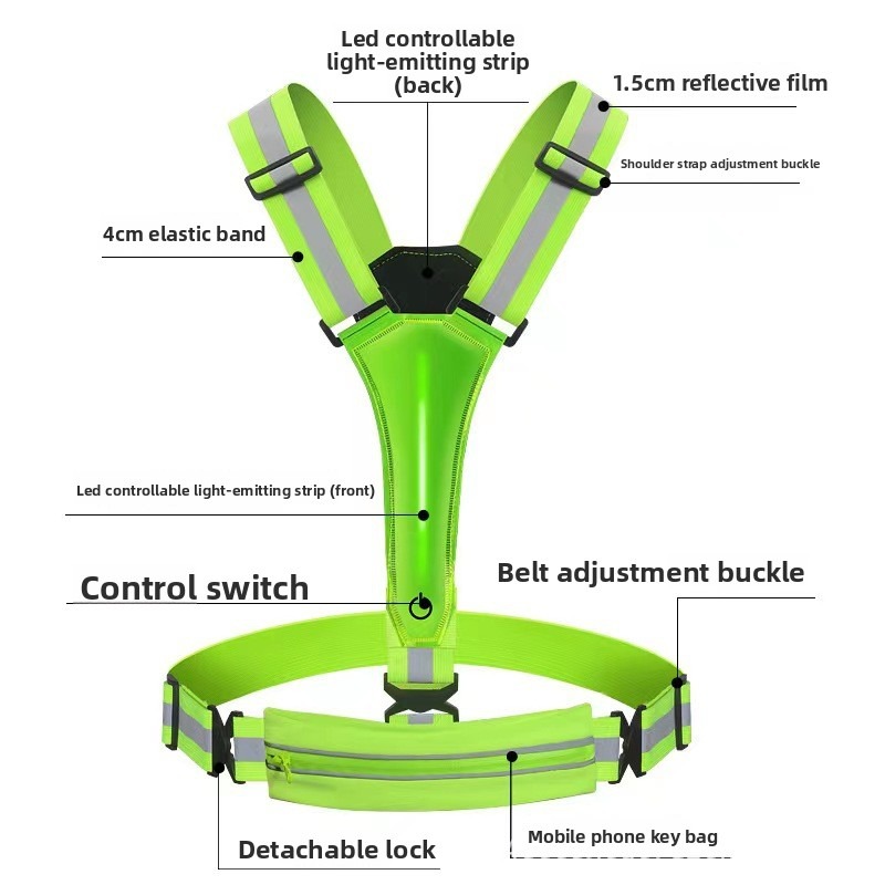 เสื้อกั๊กสะท้อนแสง LED เรืองแส - Reflective Cycling Vest High Visibility บทวิจารณ์และราคา