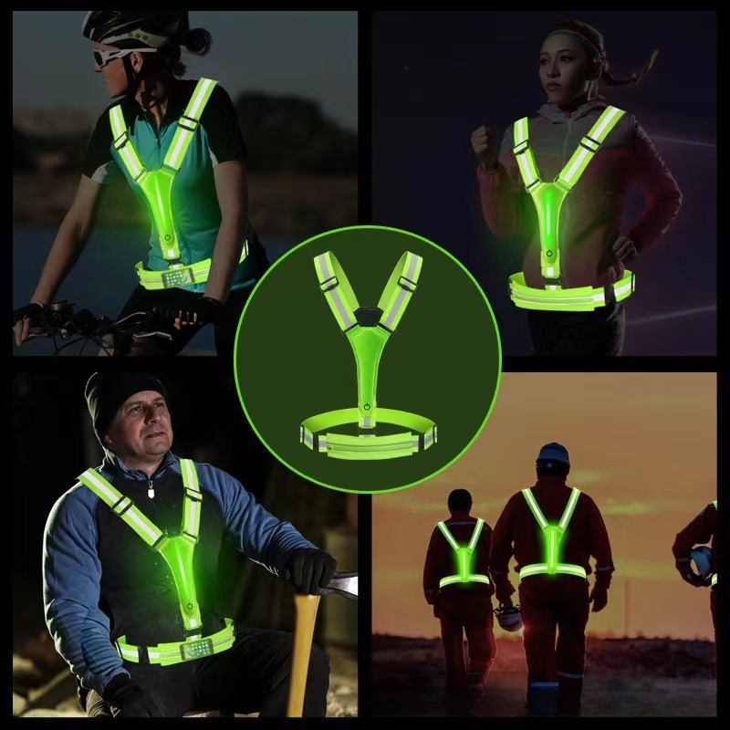 เสื้อกั๊กสะท้อนแสง LED เรืองแส - Reflective Cycling Vest High Visibility บทวิจารณ์และราคา