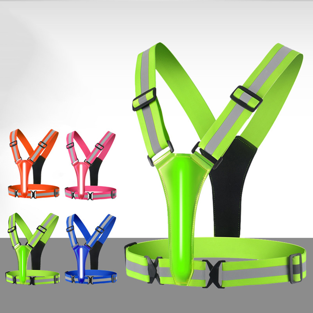 เสื้อกั๊กวิ่ง LED ชาร์จไฟได้เส - Reflective Cycling Vest High Visibility บทวิจารณ์และราคา