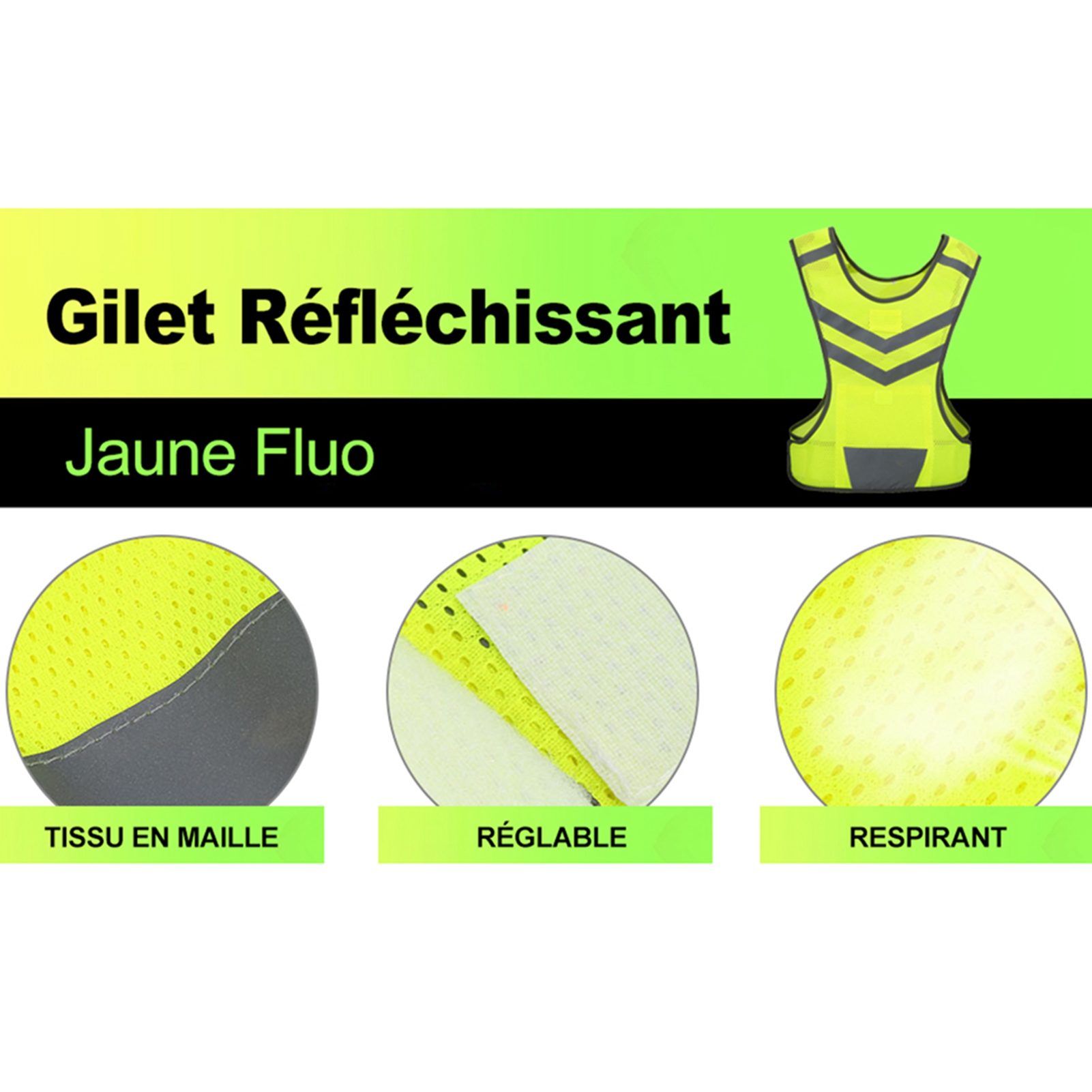 เสื้อกั๊กสะท้อนแสงแบบปรับได้สำ - Reflective Cycling Vest High Visibility บทวิจารณ์และราคา