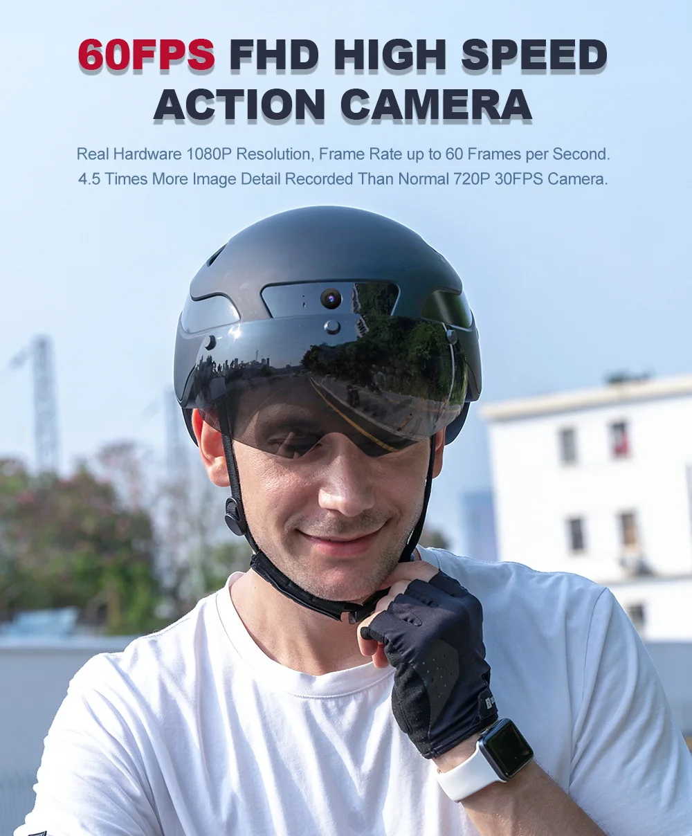หมวกกันน็อคจักรยานพร้อมกล้องใน - Bike Tail Light With Camera 1080P บทวิจารณ์และราคา