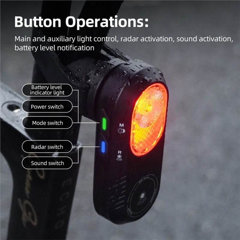 ไฟท้ายจักรยาน SYDS พร้อมระบบเร - Cycling Radar Tail Light Rear Warning บทวิจารณ์และราคา