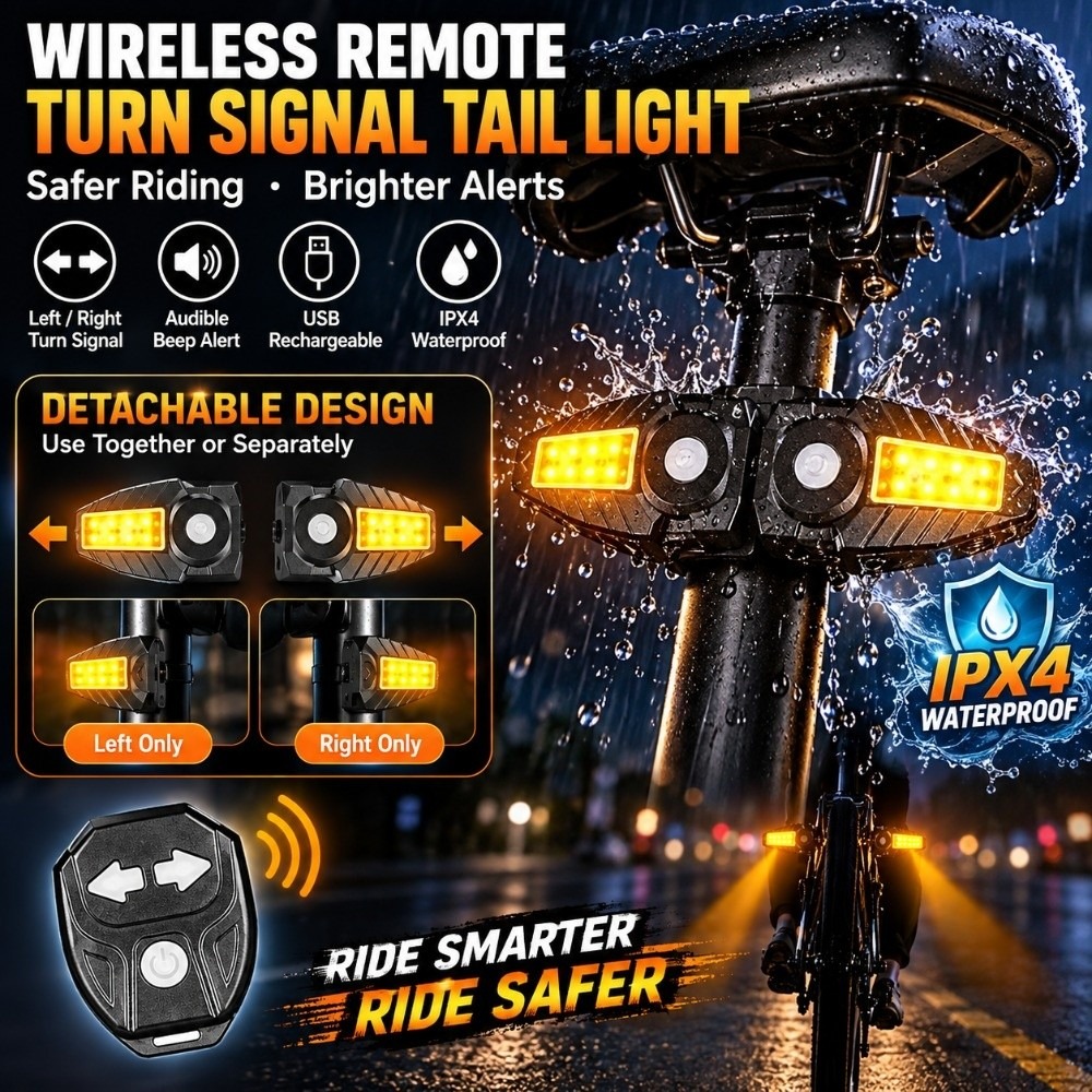 ไฟท้ายจักรยานแบบไร้สาย ควบคุมด - Turn Signal Bike Light Wireless Remote บทวิจารณ์และราคา