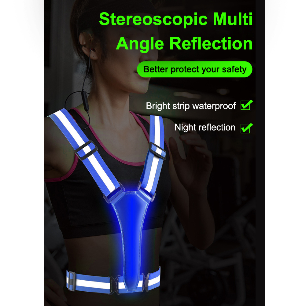เสื้อกั๊ก LED สำหรับวิ่ง ปรับร - Reflective Cycling Vest High Visibility บทวิจารณ์และราคา