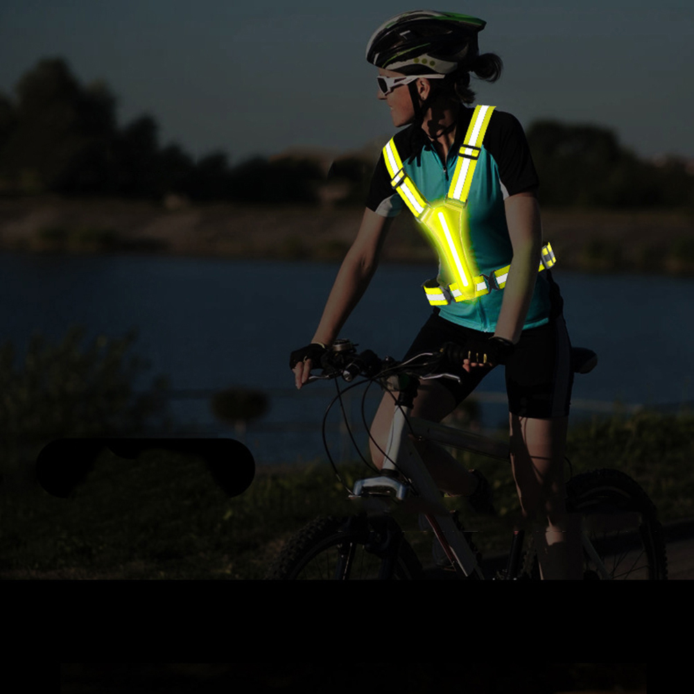 เสื้อกั๊ก LED สำหรับวิ่ง ปรับร - Reflective Cycling Vest High Visibility บทวิจารณ์และราคา