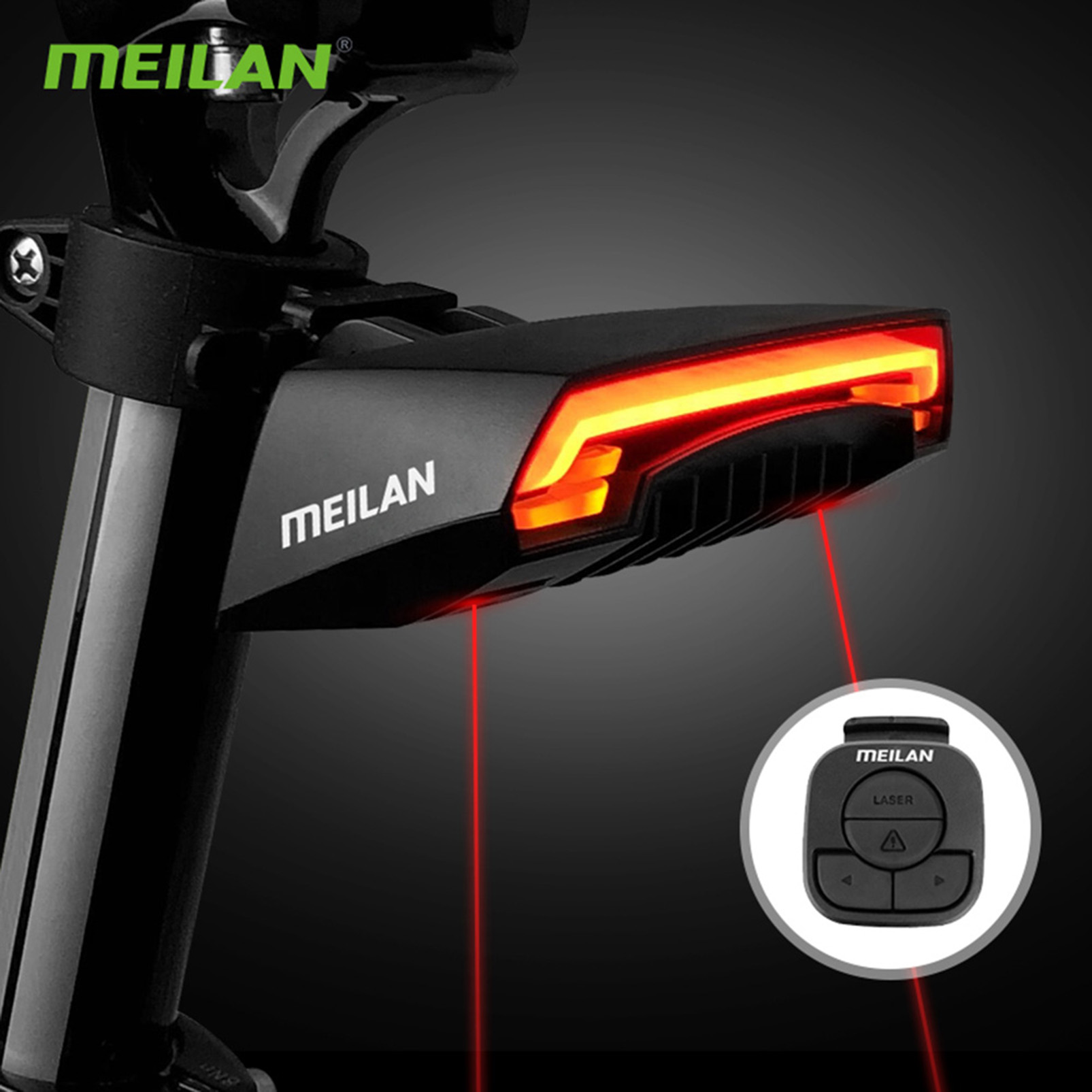 ไฟท้ายจักรยาน Meilan X5 พร้อมร - Turn Signal Bike Light Wireless Remote บทวิจารณ์และราคา