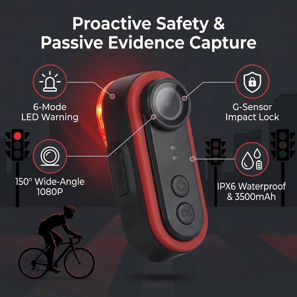 กล้องติดจักรยานขนาดเล็กแบบพกพา - Bike Tail Light With Camera 1080P บทวิจารณ์และราคา