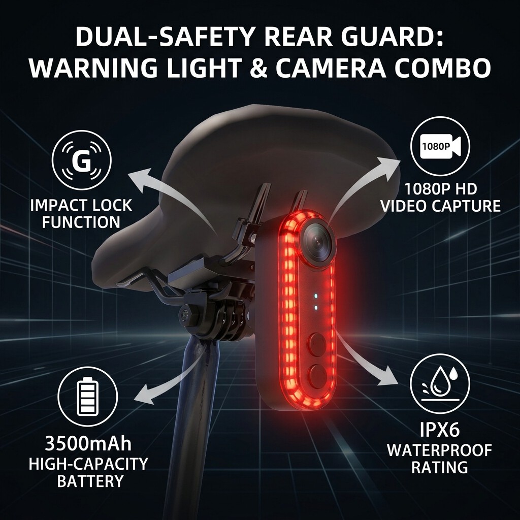 กล้องติดจักรยานขนาดเล็กแบบพกพา - Bike Tail Light With Camera 1080P บทวิจารณ์และราคา