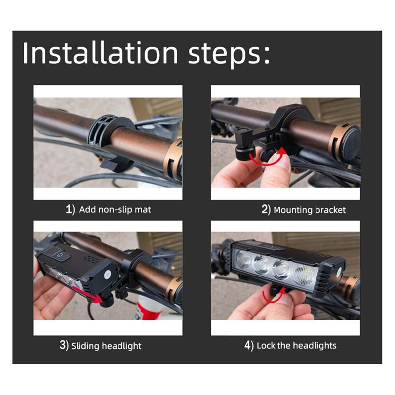ไฟหน้าจักรยาน ABUE-USB แบบชาร์ - Bike Headlight 2000 Lumens Rechargeable บทวิจารณ์และราคา