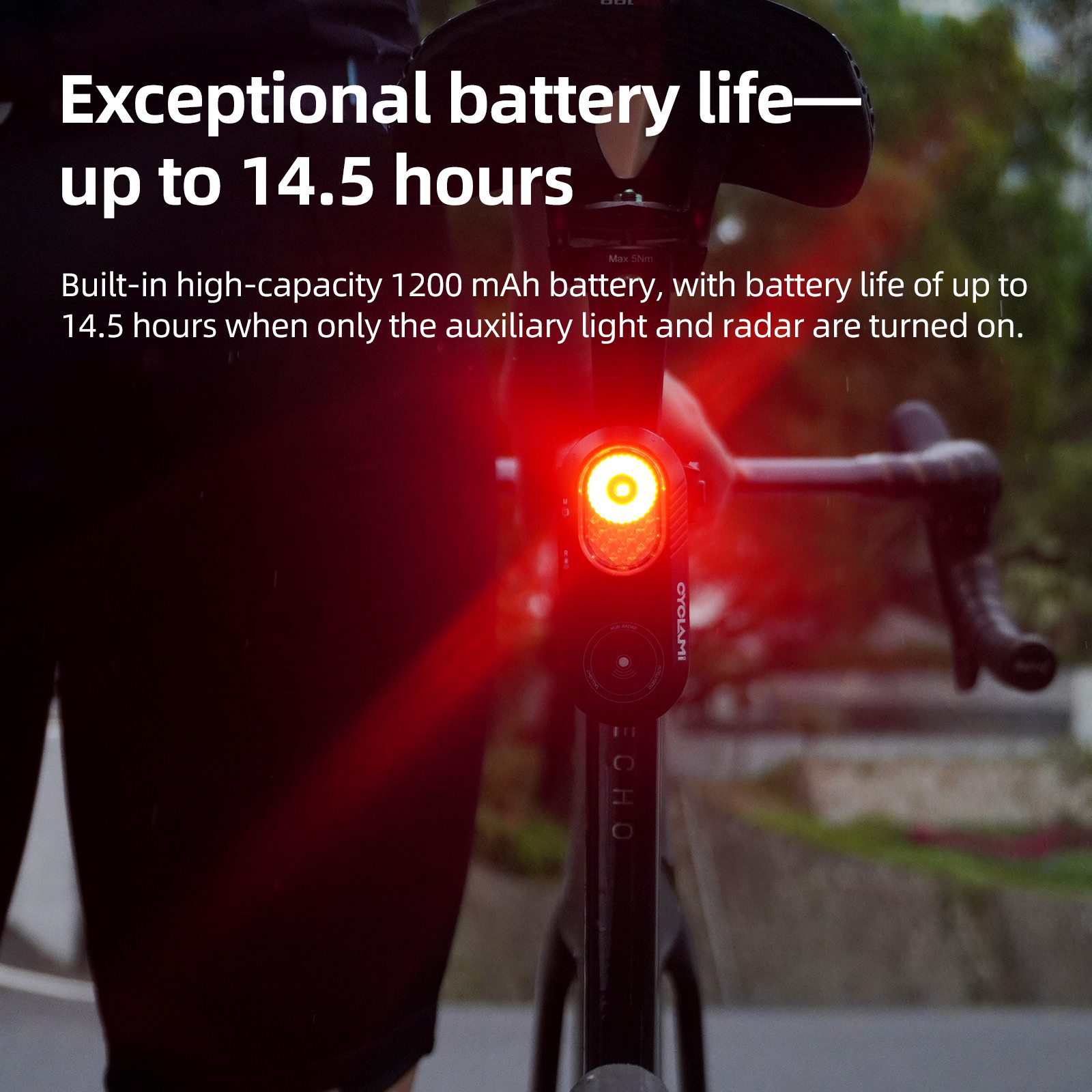ไฟท้ายจักรยานอัจฉริยะ CYCLAMI  - Cycling Radar Tail Light Rear Warning บทวิจารณ์และราคา