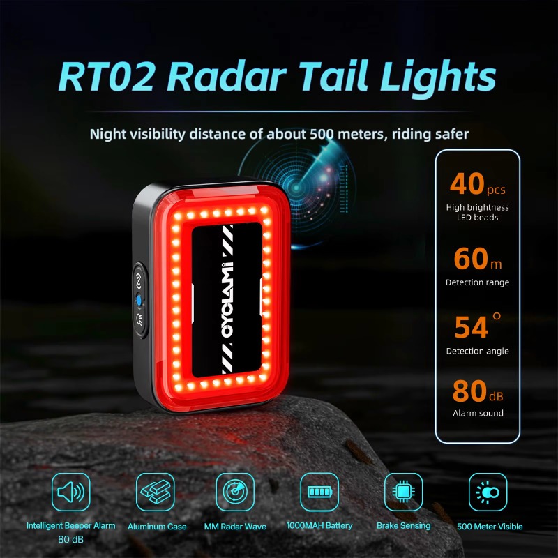 ไฟท้ายจักรยาน CYCLAMI พร้อมระบ - Cycling Radar Tail Light Rear Warning บทวิจารณ์และราคา
