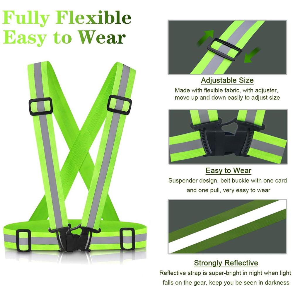 เสื้อกั๊กวิ่งกลางคืน 1 ชิ้น สะ - Reflective Cycling Vest High Visibility บทวิจารณ์และราคา