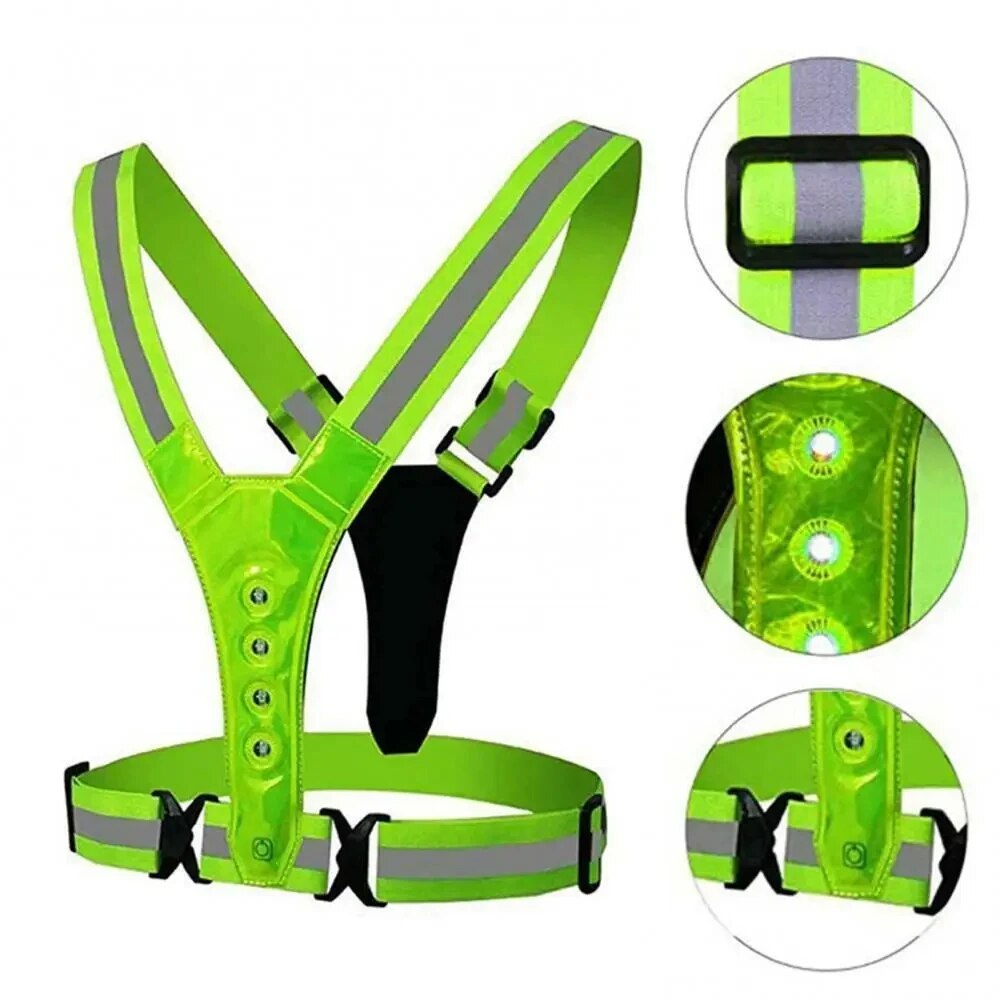 เสื้อกั๊กวิ่ง LED สะท้อนแสง สา - Reflective Cycling Vest High Visibility บทวิจารณ์และราคา