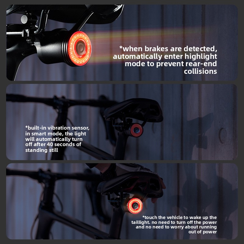 ไฟท้ายจักรยานอัจฉริยะแบบชาร์จ  - Smart Bike Brake Sensor Rear Light บทวิจารณ์และราคา