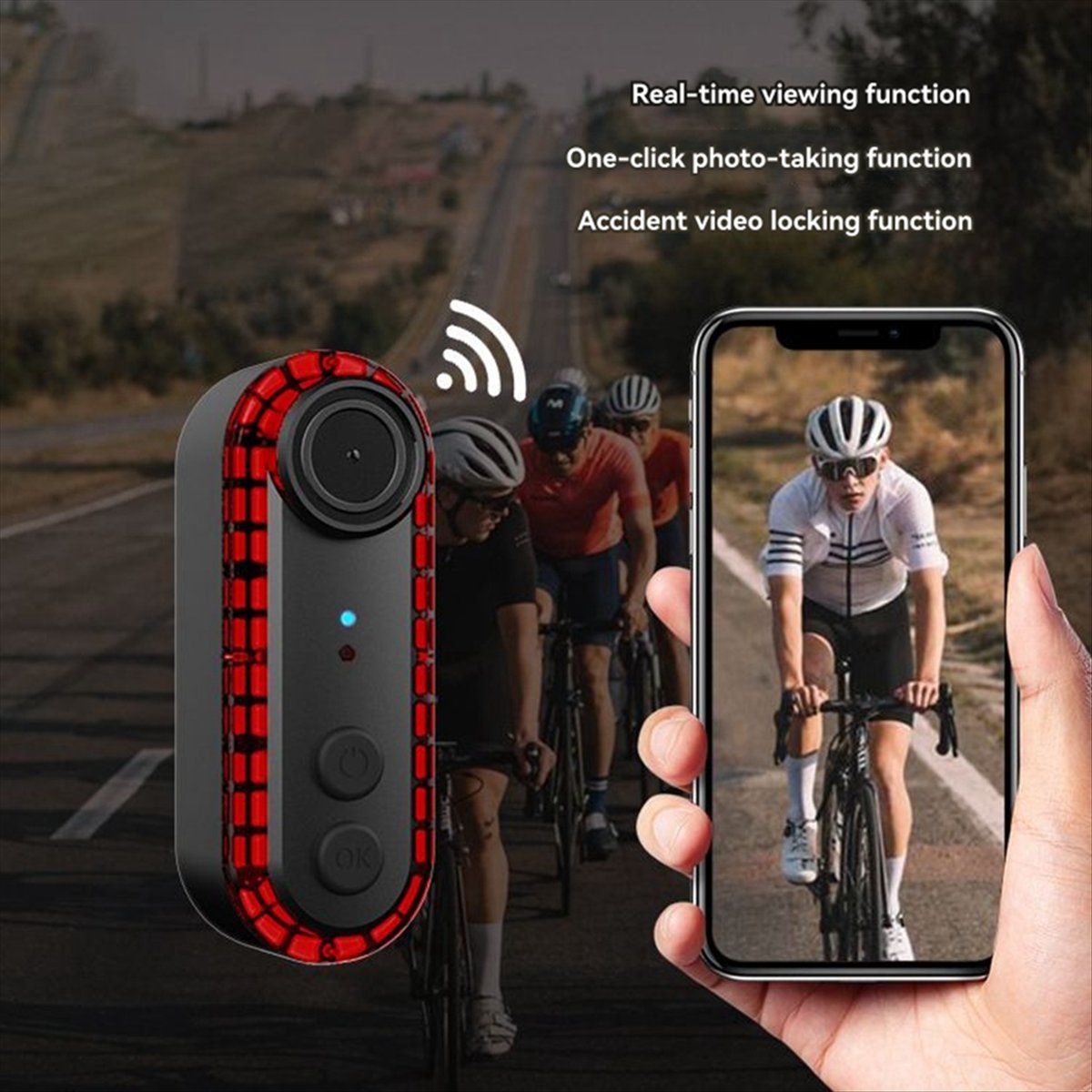 A61P ไฟท้ายจักรยานกล้องบันทึกภ - Bike Tail Light With Camera 1080P บทวิจารณ์และราคา