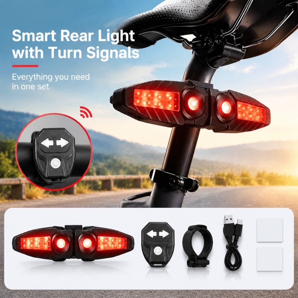 ไฟท้ายจักรยานควบคุมด้วยรีโมท พ - Turn Signal Bike Light Wireless Remote บทวิจารณ์และราคา