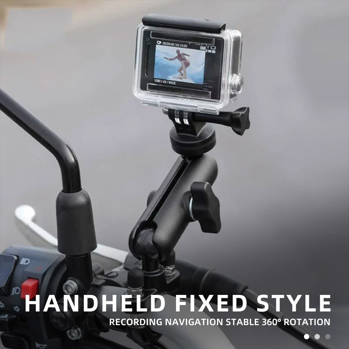 ขายึดกล้องติดจักรยานยนต์/จักรย - Action Camera Bike Mount Aluminum บทวิจารณ์และราคา