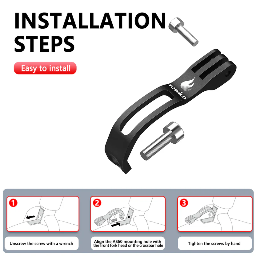 TOWILD AS60 ขาจับไฟหน้าติดตั้ง - Action Camera Bike Mount Aluminum บทวิจารณ์และราคา