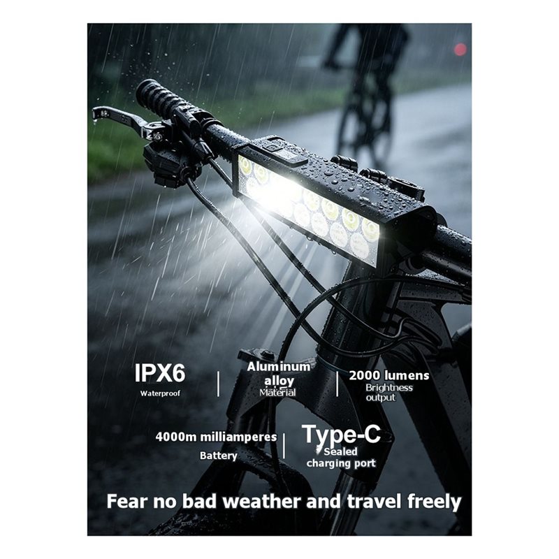 ชุดไฟจักรยาน A79E, ไฟหน้าจักรย - Bike Headlight 2000 Lumens Rechargeable บทวิจารณ์และราคา