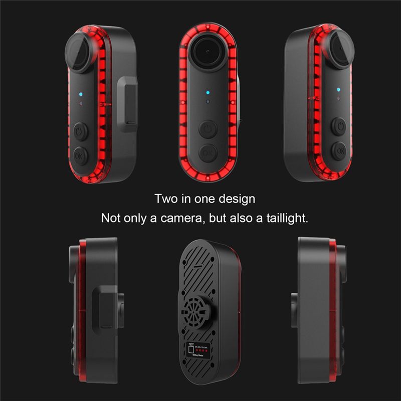 ไฟท้ายจักรยาน CGDS พร้อมกล้องบ - Bike Tail Light With Camera 1080P บทวิจารณ์และราคา