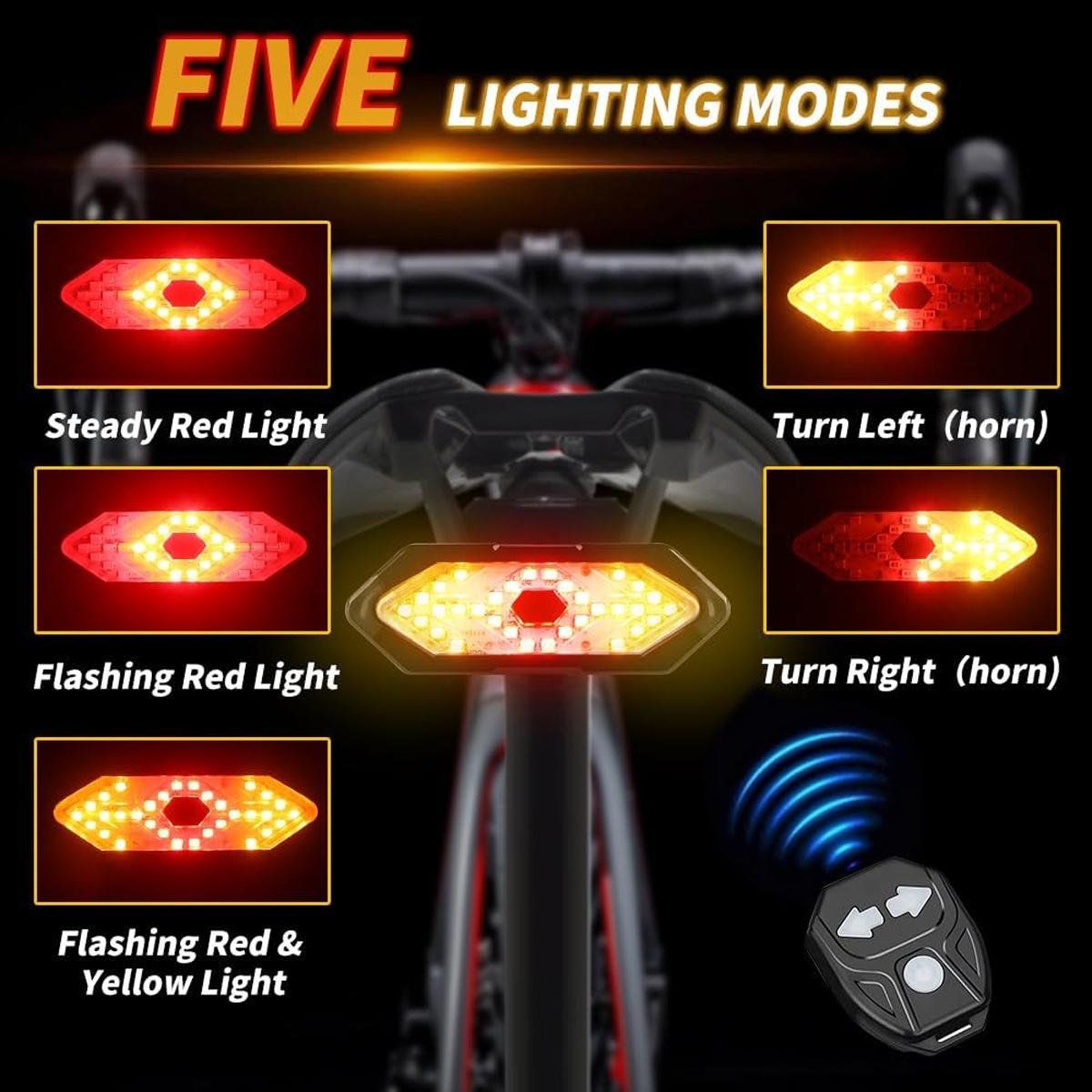 ไฟท้ายจักรยานแบบไร้สายพร้อมไฟเ - Turn Signal Bike Light Wireless Remote บทวิจารณ์และราคา