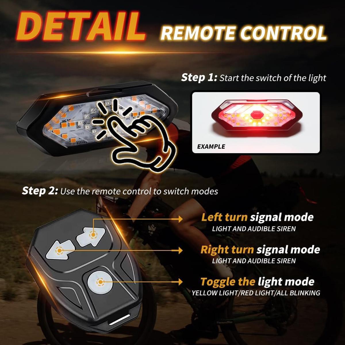 ไฟท้ายจักรยานแบบไร้สายพร้อมไฟเ - Turn Signal Bike Light Wireless Remote บทวิจารณ์และราคา